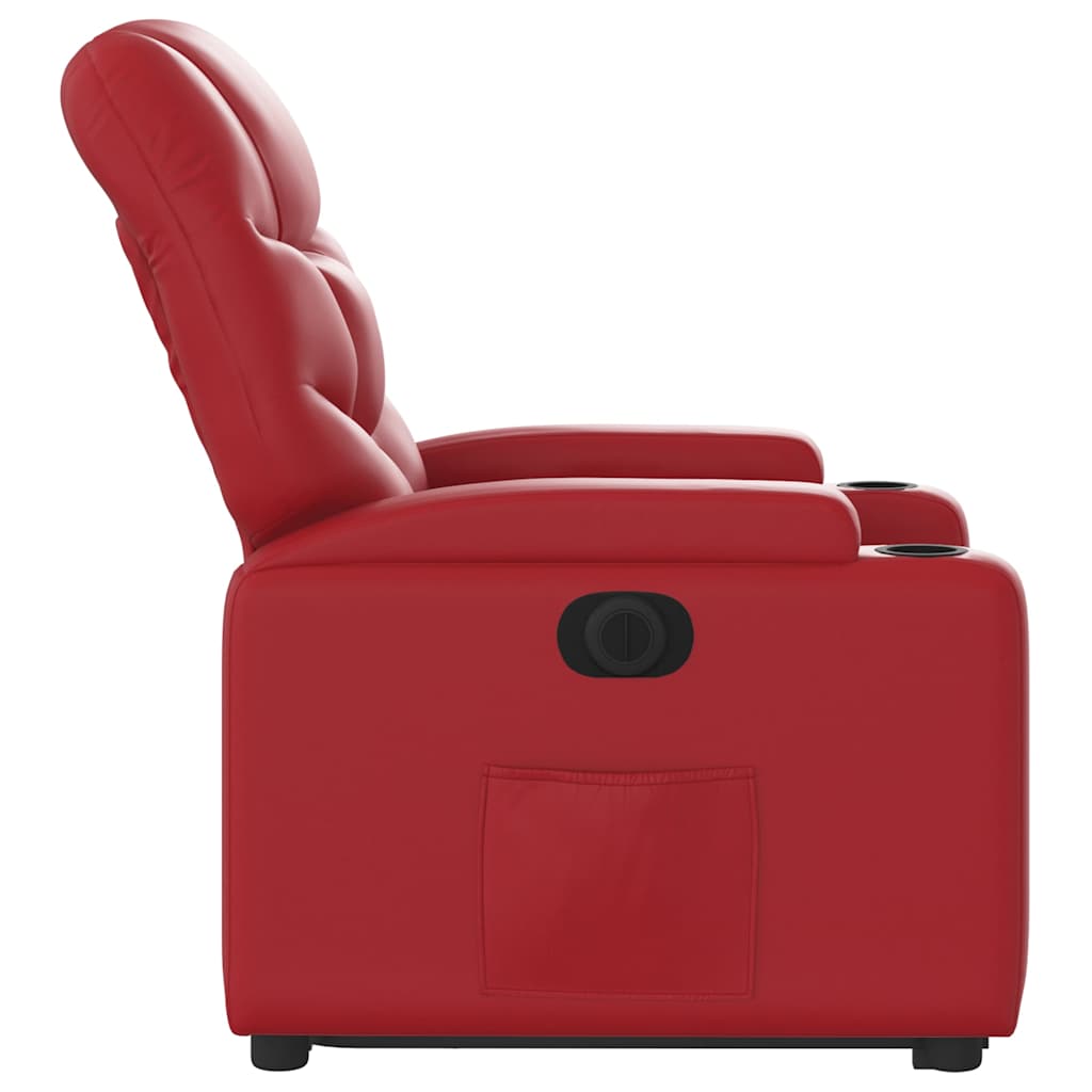 Fauteuil inclinable électrique rouge similicuir - XIOS