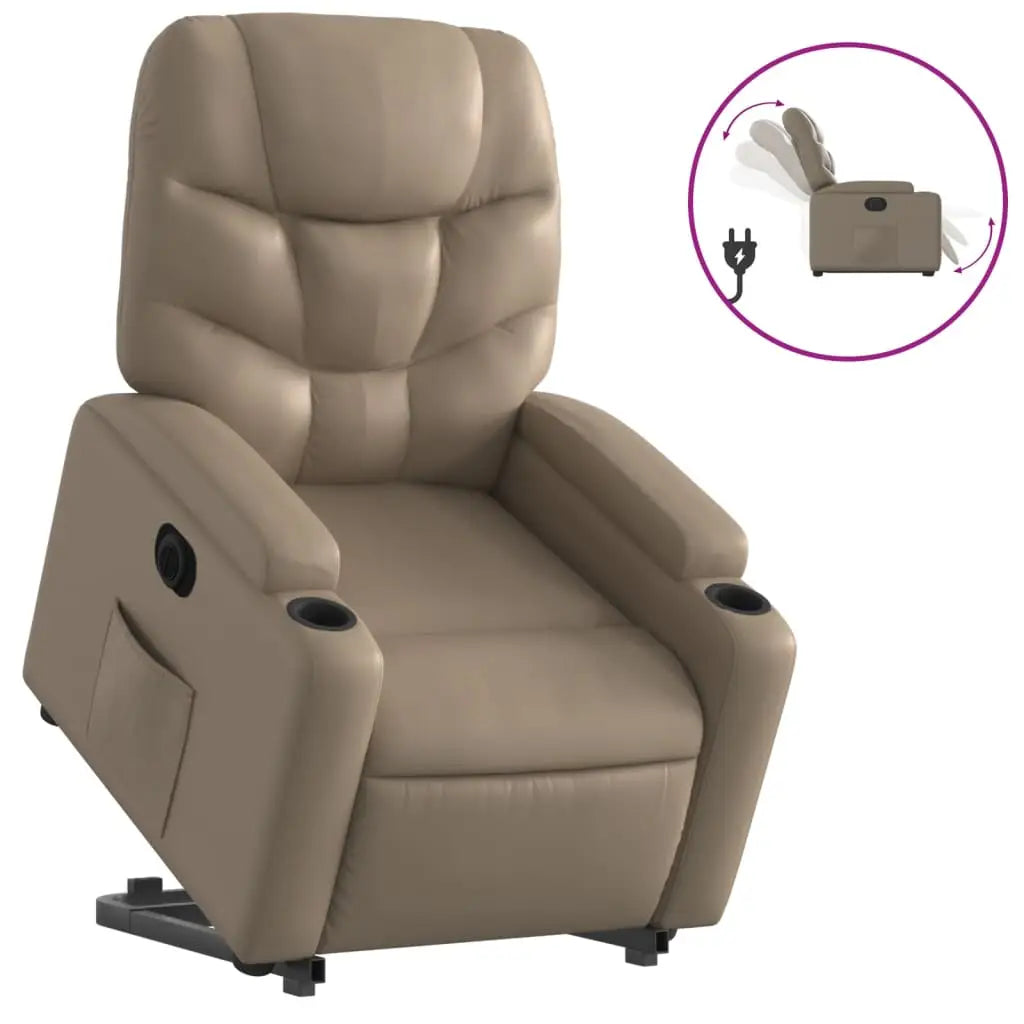 Fauteuil inclinable électrique cappuccino similicuir - XIOS