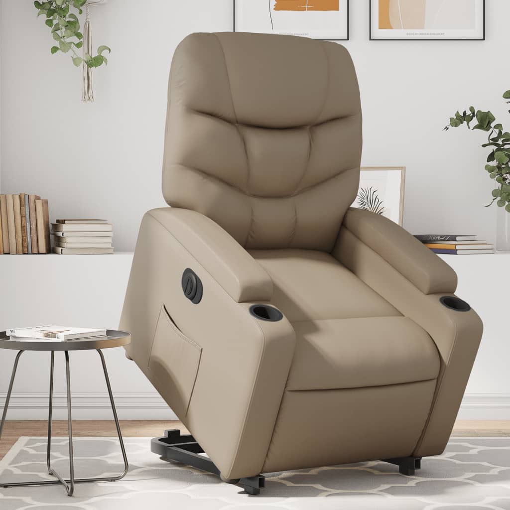 Fauteuil inclinable électrique cappuccino similicuir - XIOS