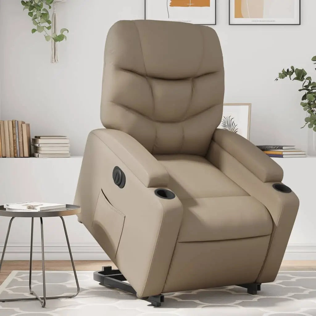 Fauteuil inclinable électrique cappuccino similicuir - XIOS