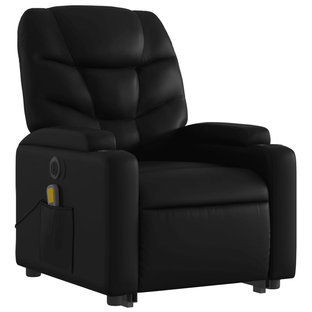 Fauteuil inclinable de massage électrique noir similicuir - XIOS