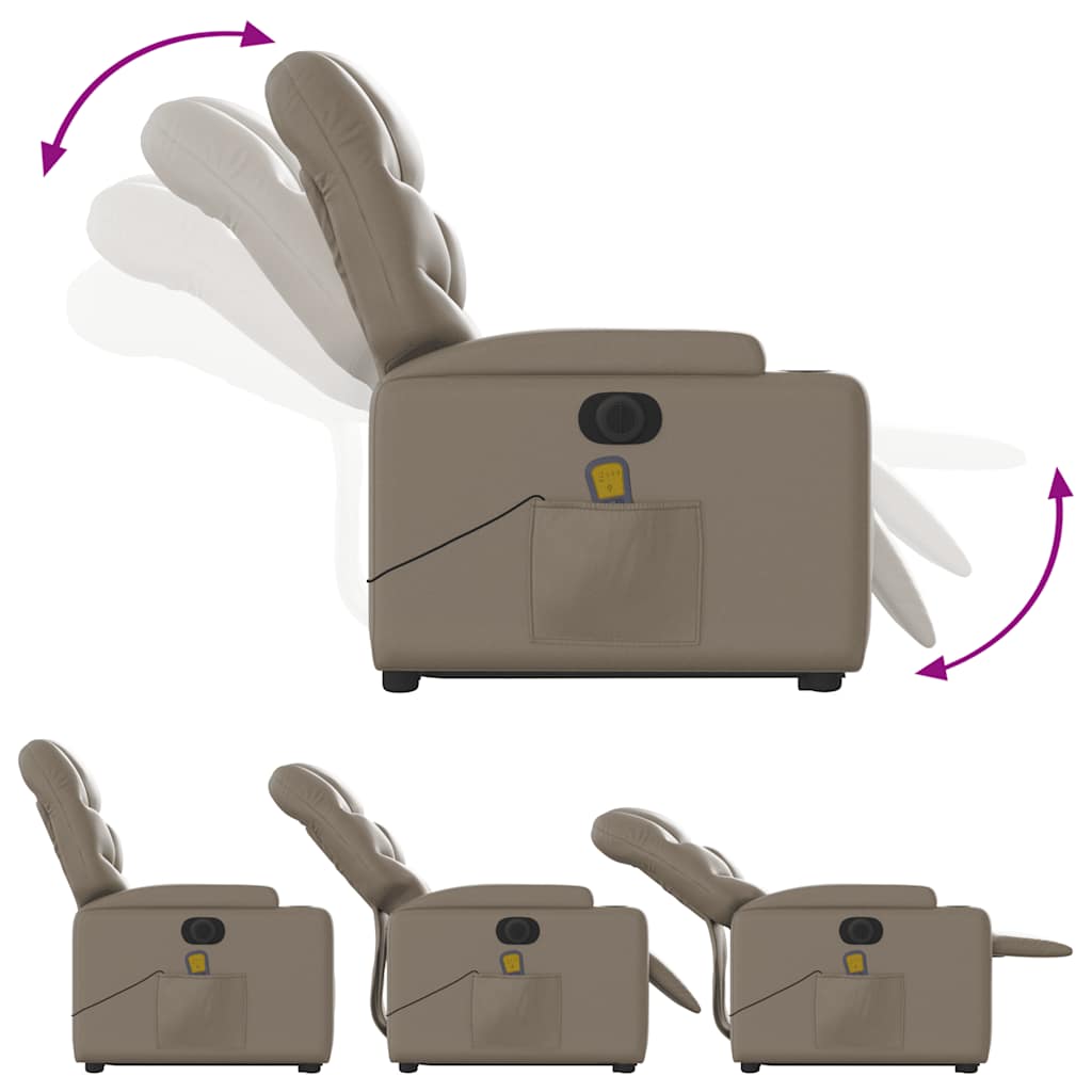 Fauteuil inclinable de massage électrique cappuccino similicuir - XIOS