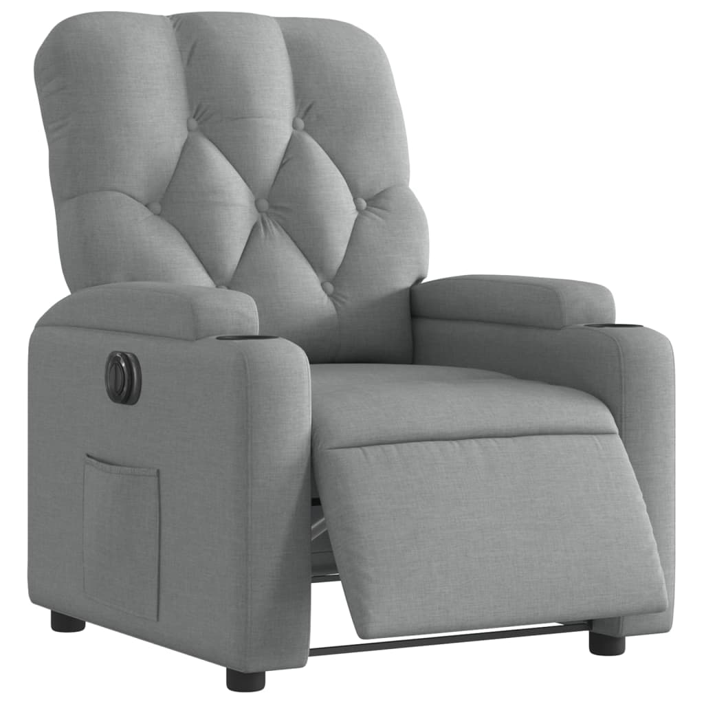 Fauteuil inclinable électrique Gris clair Tissu - XIOS