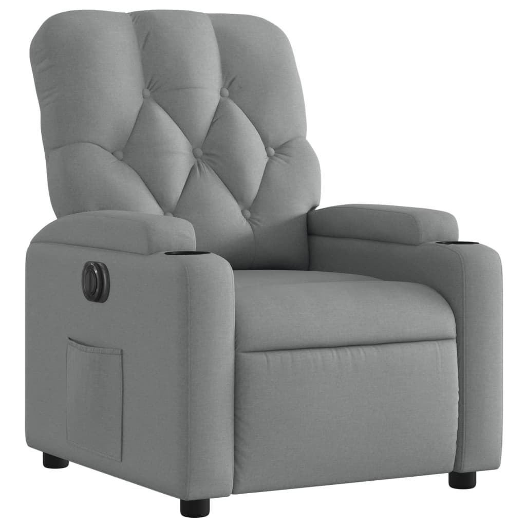 Fauteuil inclinable électrique Gris clair Tissu - XIOS