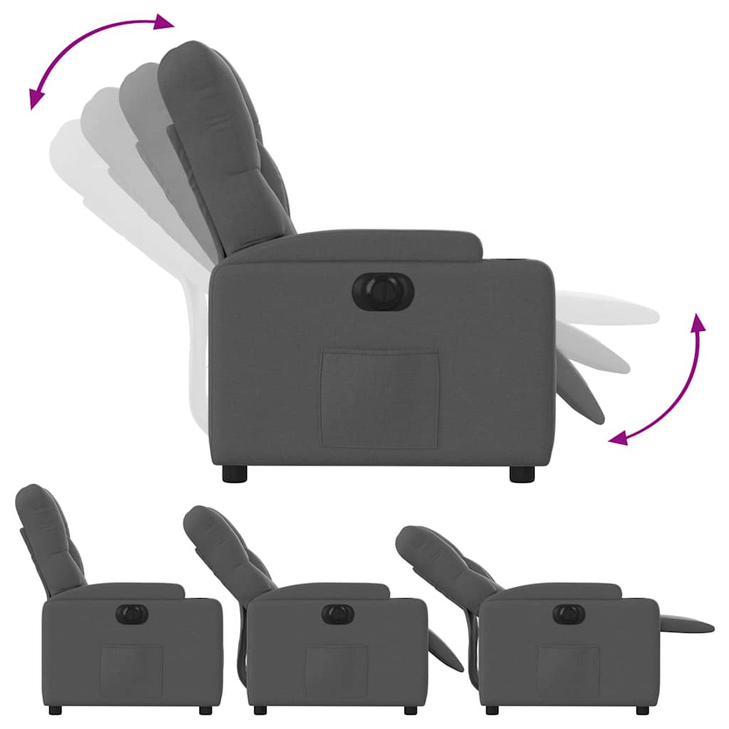 Fauteuil inclinable électrique Gris foncé Tissu - XIOS