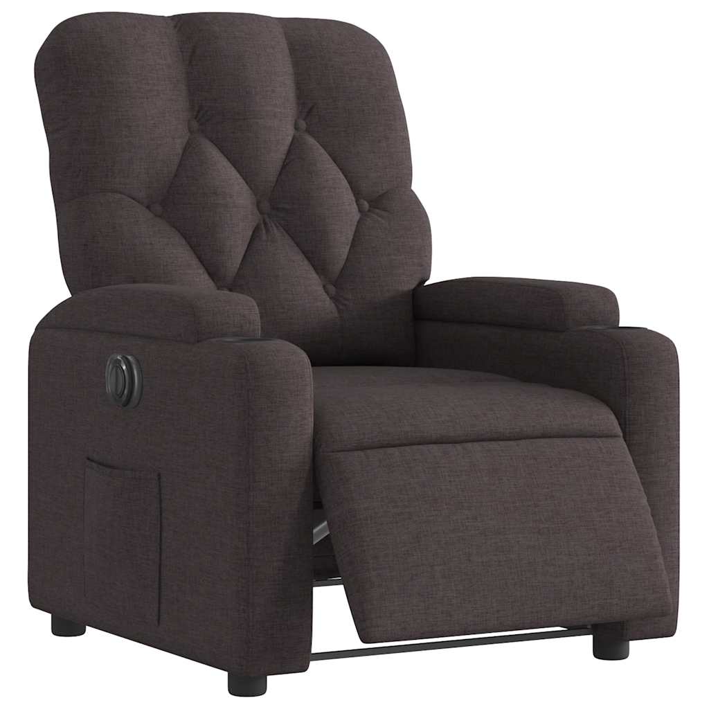 Fauteuil inclinable électrique Marron foncé Tissu - XIOS