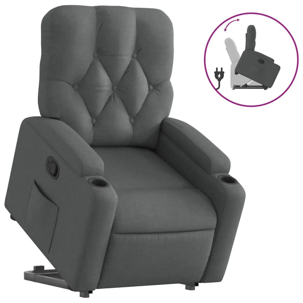 Fauteuil inclinable Gris foncé Tissu - XIOS