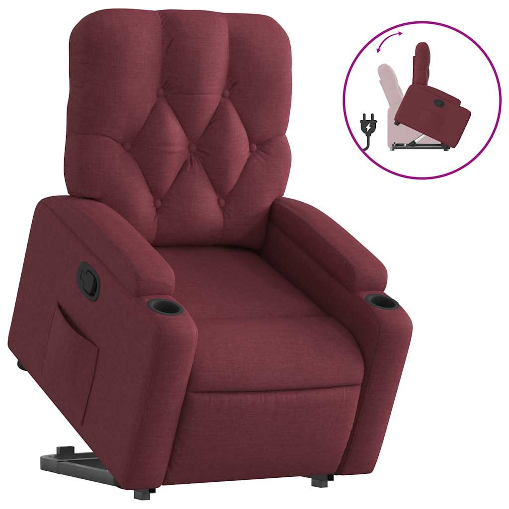 Fauteuil inclinable rouge bordeaux tissu - XIOS