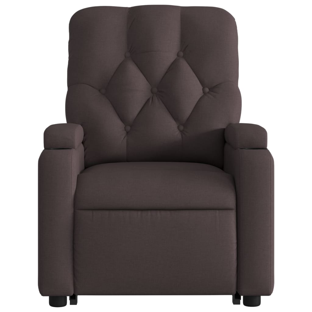 Fauteuil inclinable marron foncé tissu - XIOS