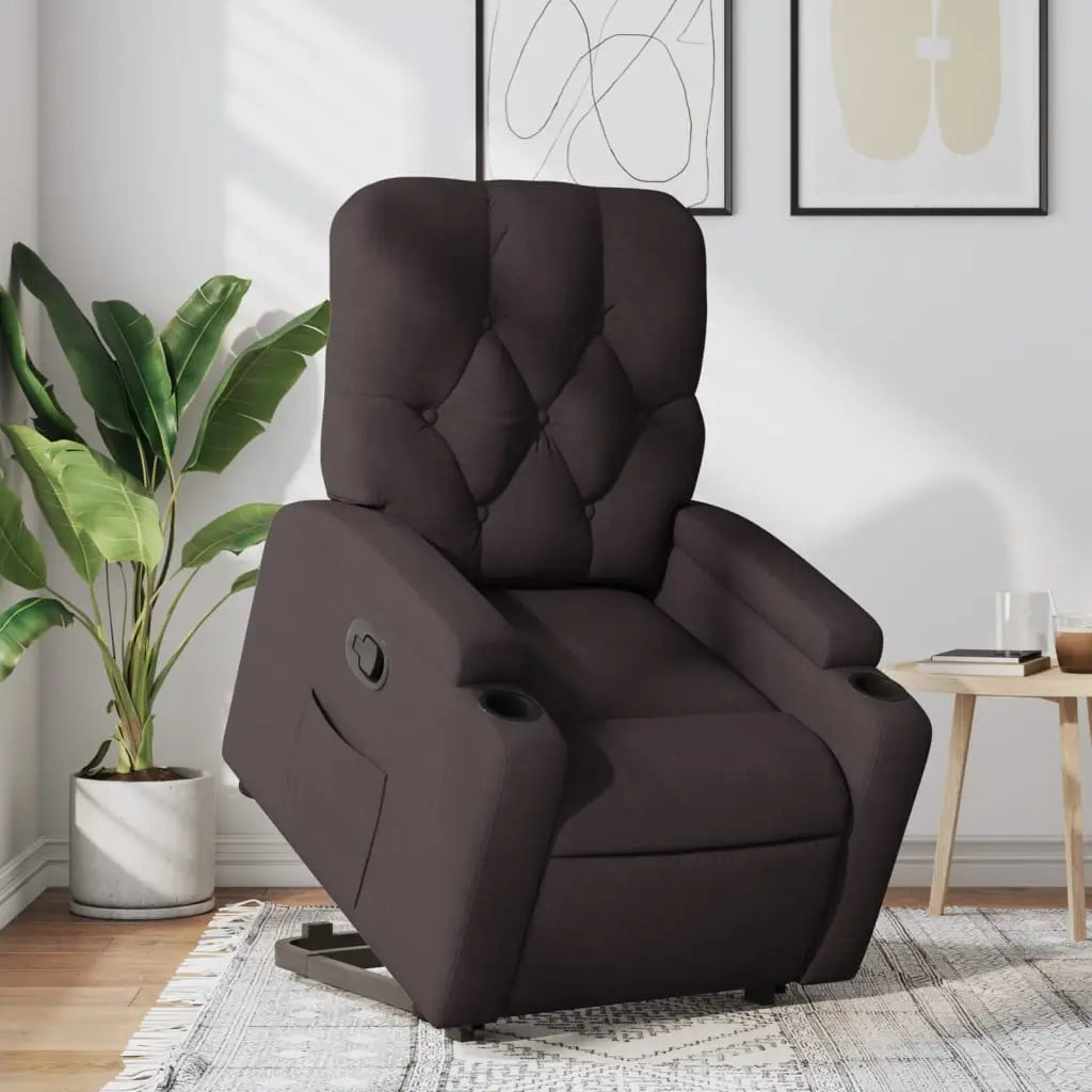 Fauteuil inclinable marron foncé tissu - XIOS