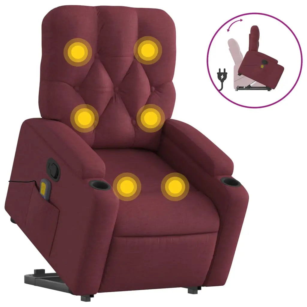 Fauteuil inclinable de massage Rouge bordeaux Tissu - XIOS