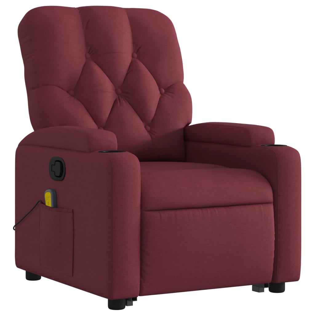 Fauteuil inclinable de massage Rouge bordeaux Tissu - XIOS