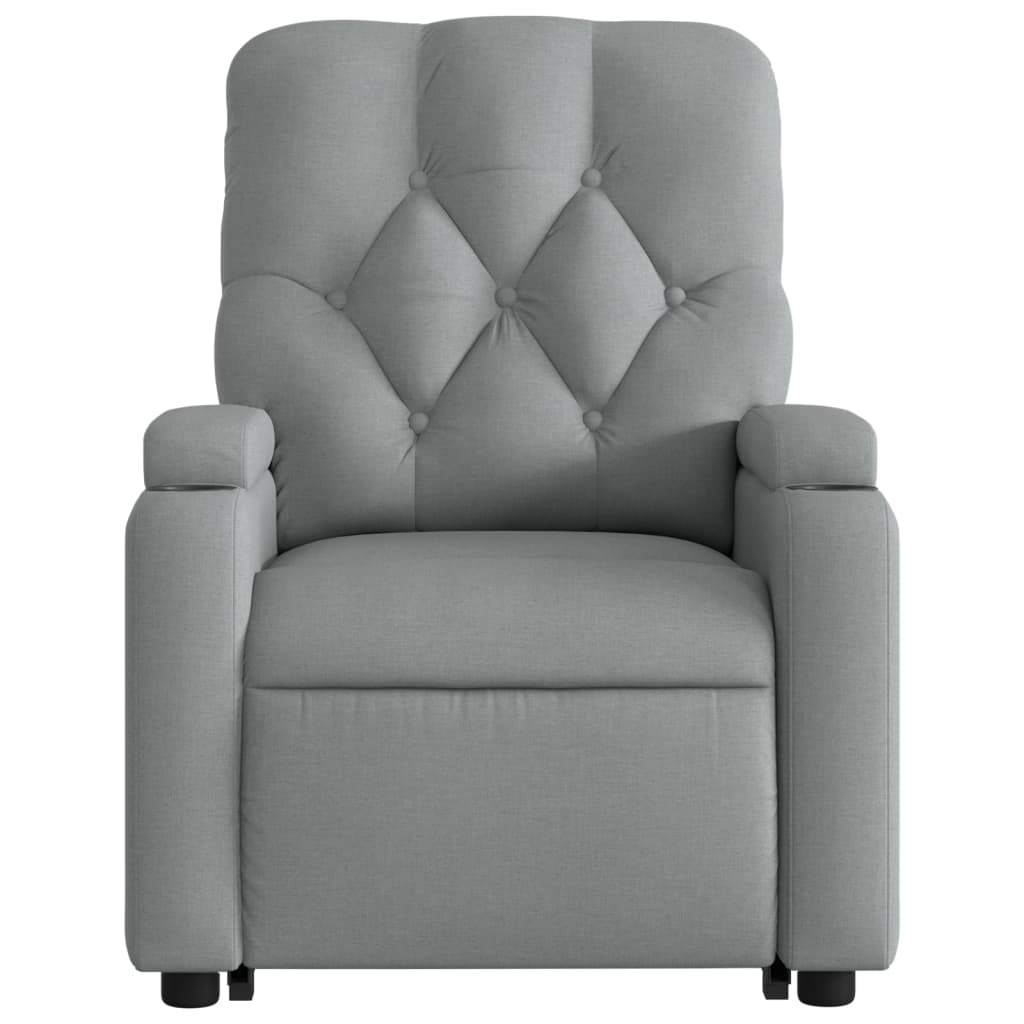 Fauteuil inclinable électrique gris clair tissu - XIOS