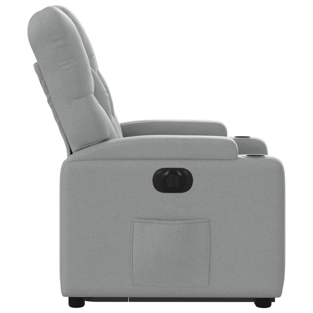 Fauteuil inclinable électrique gris clair tissu - XIOS