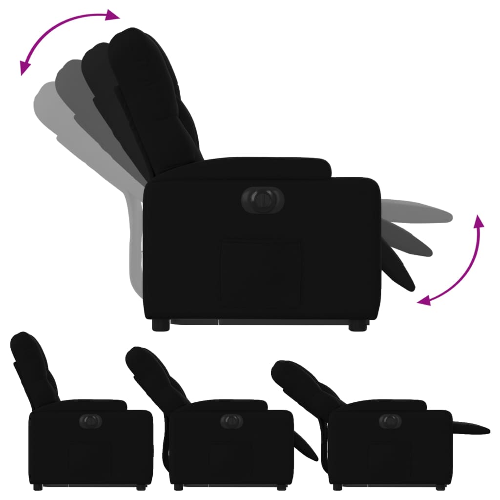 Fauteuil inclinable électrique noir tissu - XIOS