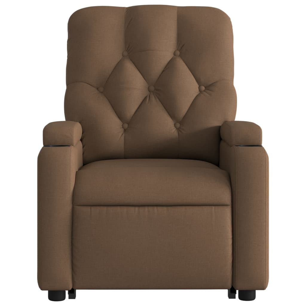 Fauteuil inclinable électrique marron tissu
