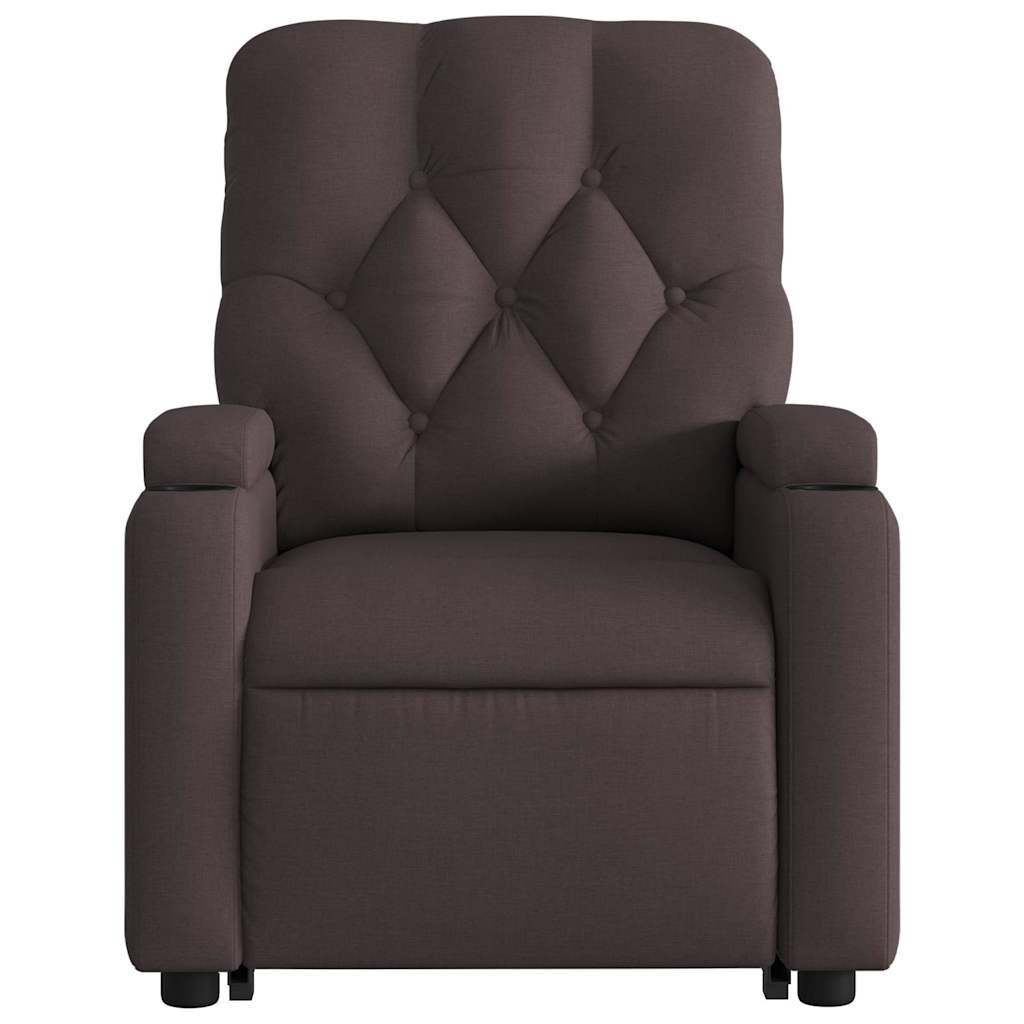 Fauteuil inclinable électrique marron foncé tissu - XIOS