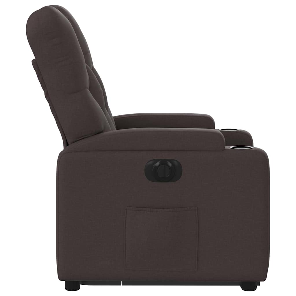 Fauteuil inclinable électrique marron foncé tissu - XIOS