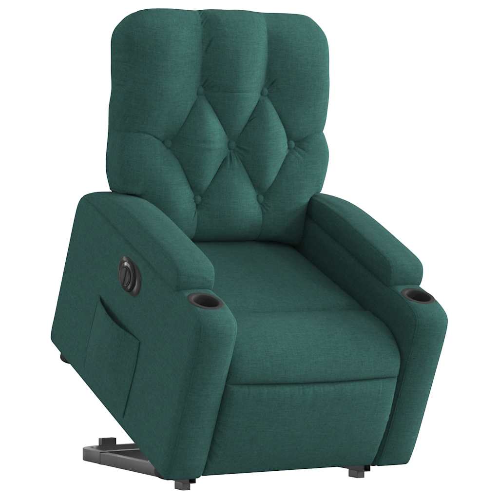 Fauteuil inclinable électrique vert foncé tissu - XIOS