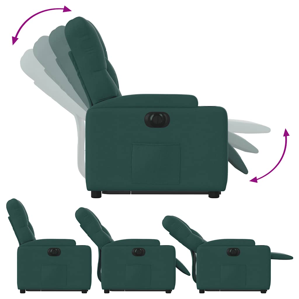 Fauteuil inclinable électrique vert foncé tissu - XIOS