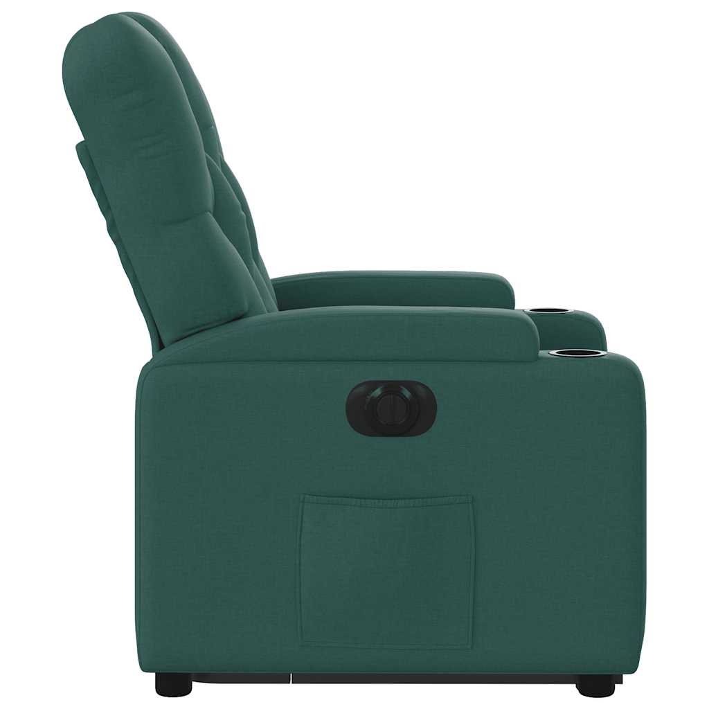 Fauteuil inclinable électrique vert foncé tissu - XIOS