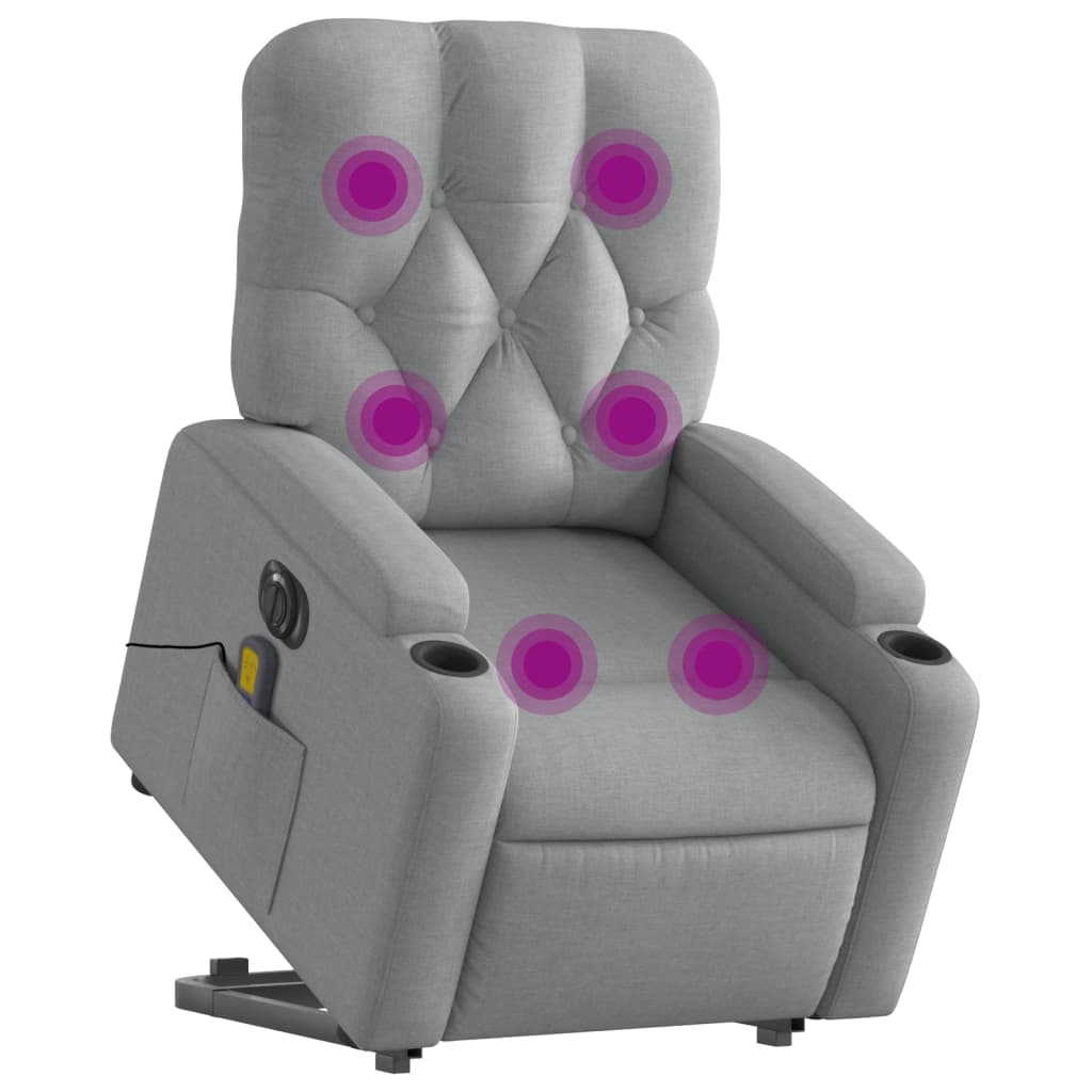 Fauteuil inclinable de massage électrique Gris clair Tissu - XIOS