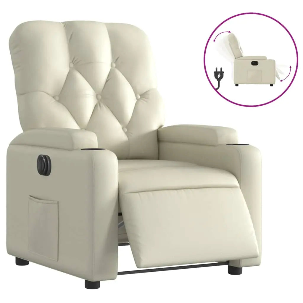 Fauteuil inclinable électrique Crème Similicuir - XIOS