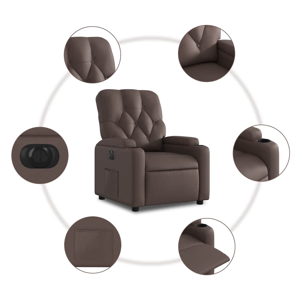 Fauteuil inclinable électrique Marron Similicuir - XIOS