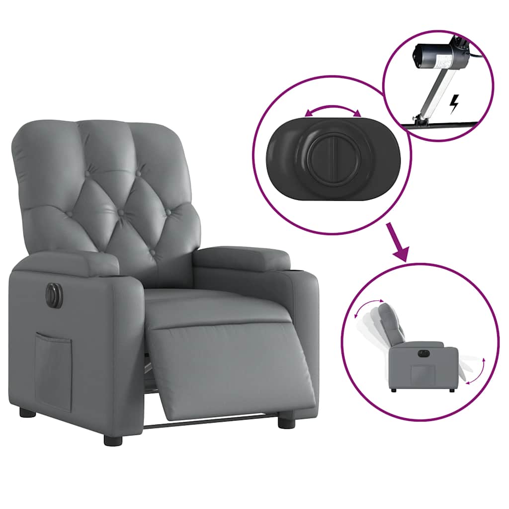 Fauteuil inclinable électrique Gris Similicuir - XIOS