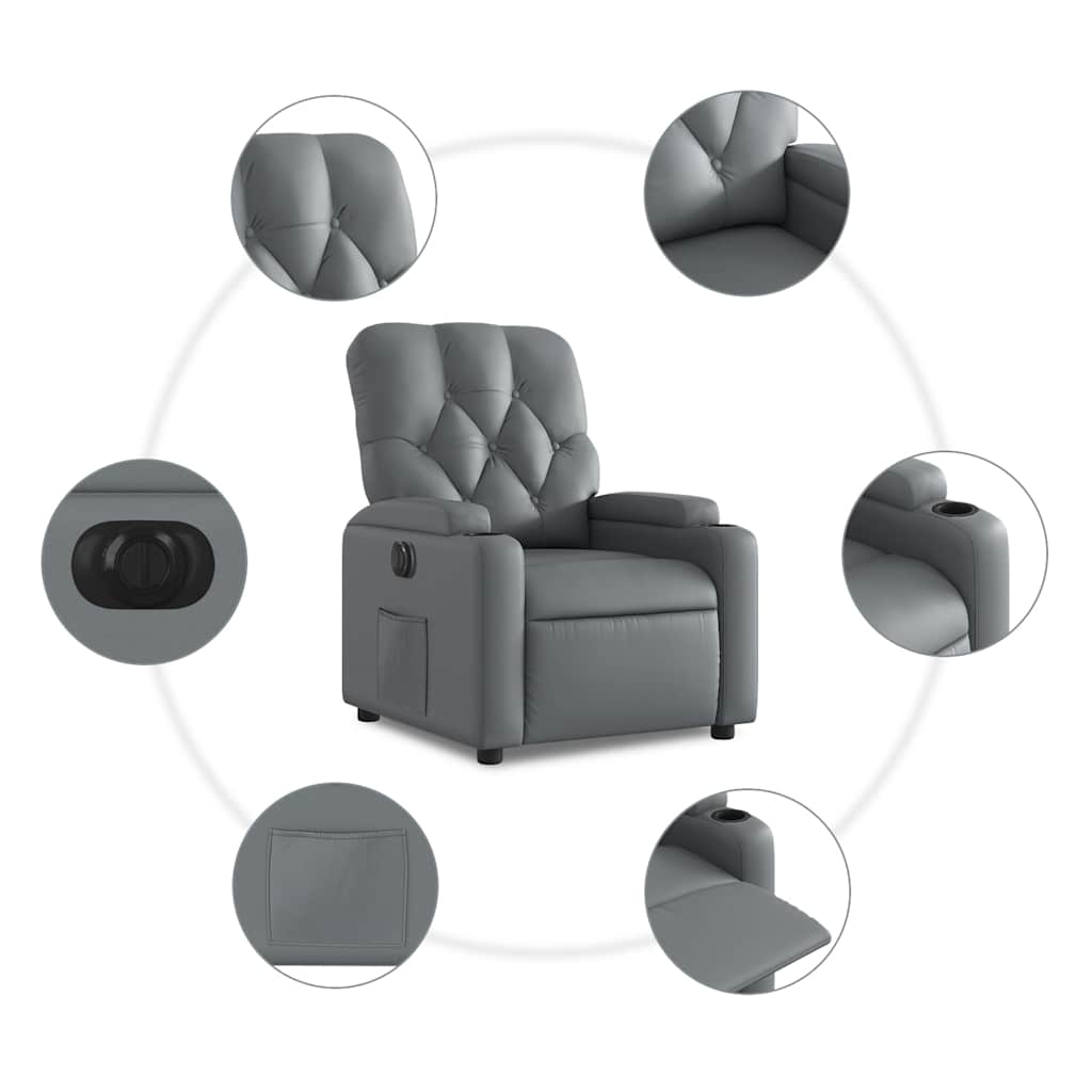 Fauteuil inclinable électrique Gris Similicuir - XIOS