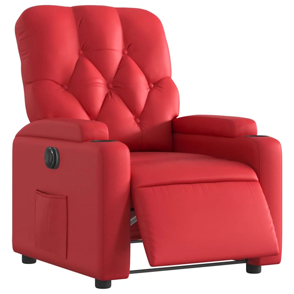 Fauteuil inclinable électrique Rouge Similicuir - XIOS