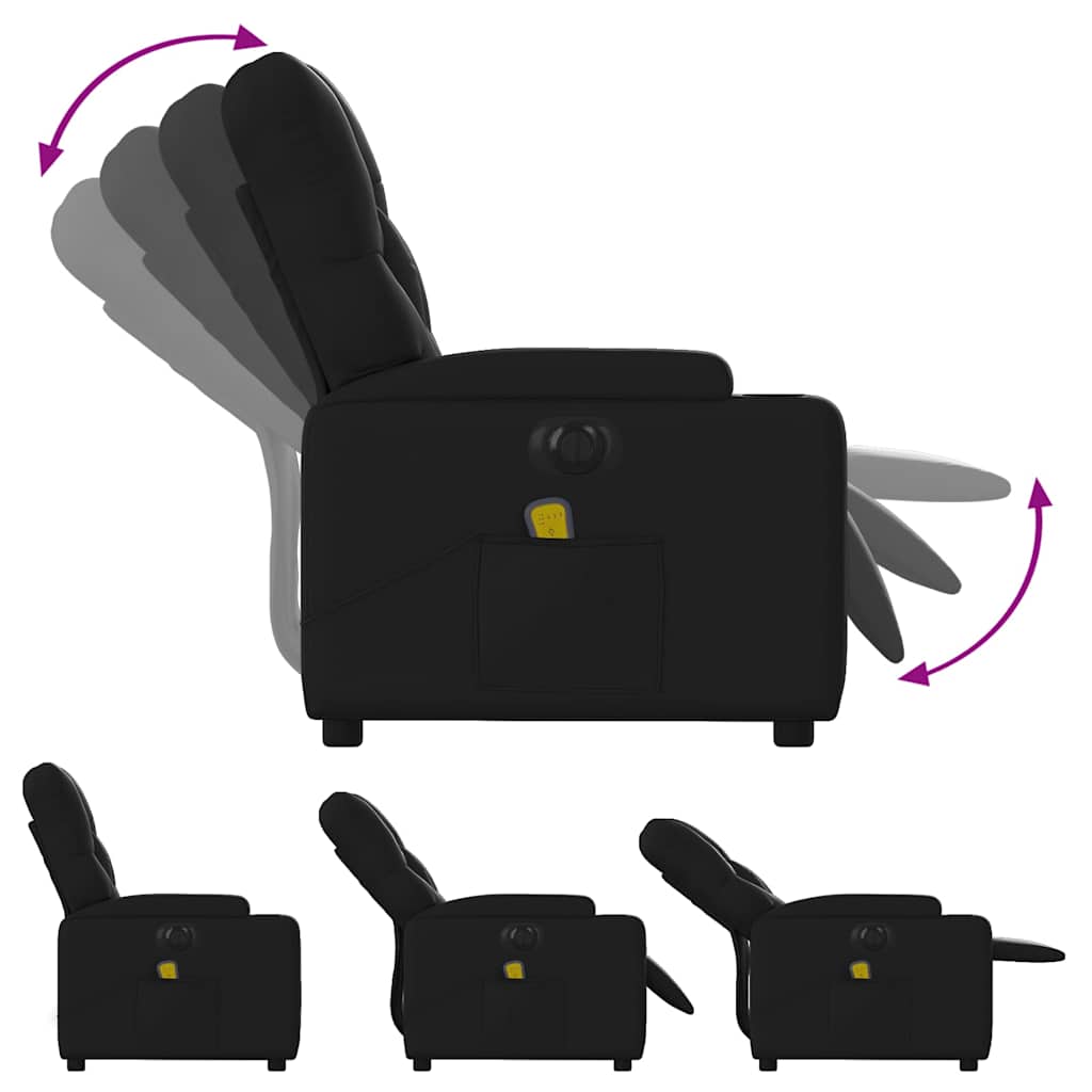 Fauteuil de massage inclinable électrique noir similicuir - XIOS