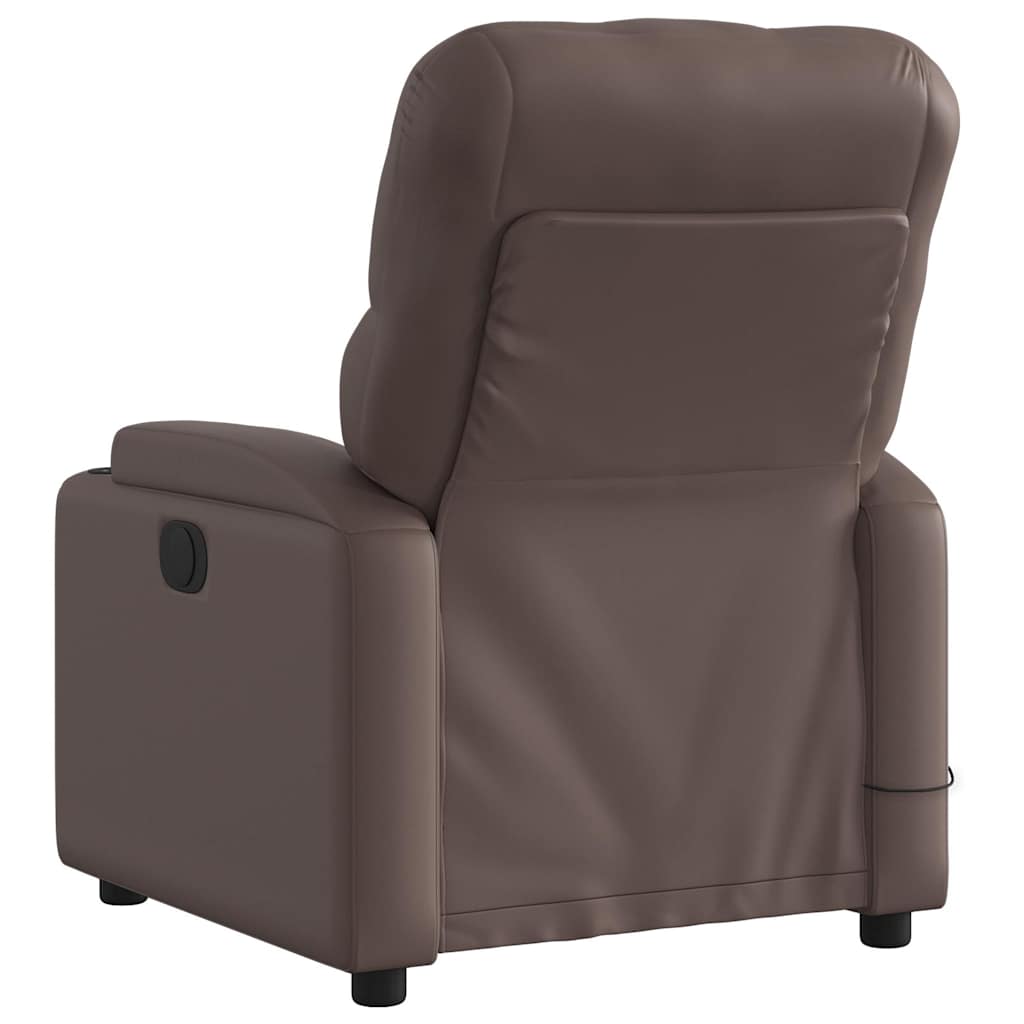 Fauteuil de massage inclinable électrique marron similicuir - XIOS