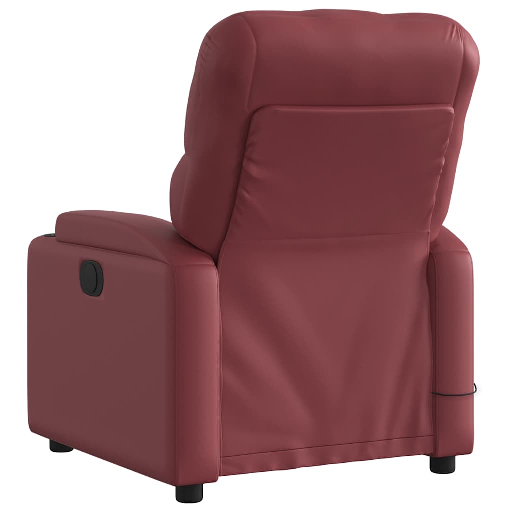 Fauteuil de massage inclinable électrique rouge bordeaux - XIOS