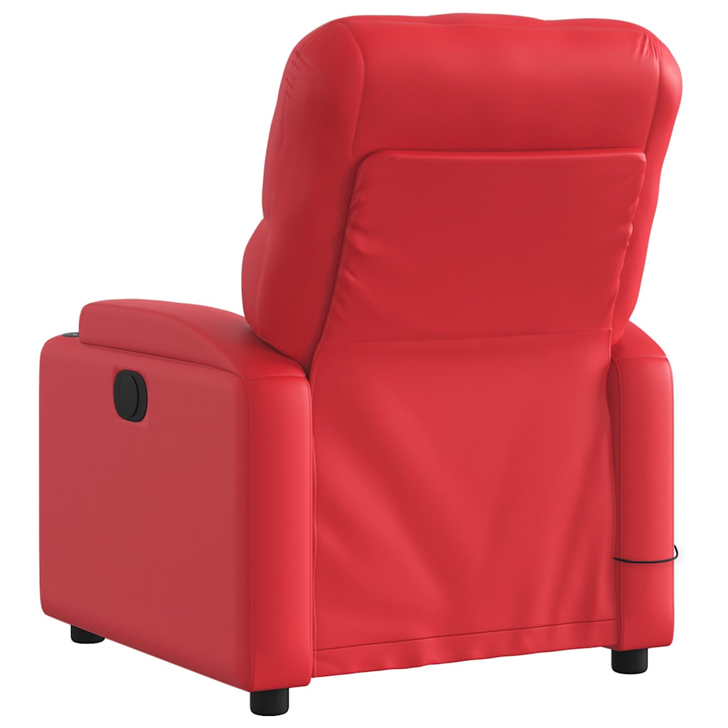 Fauteuil de massage inclinable électrique rouge similicuir - XIOS