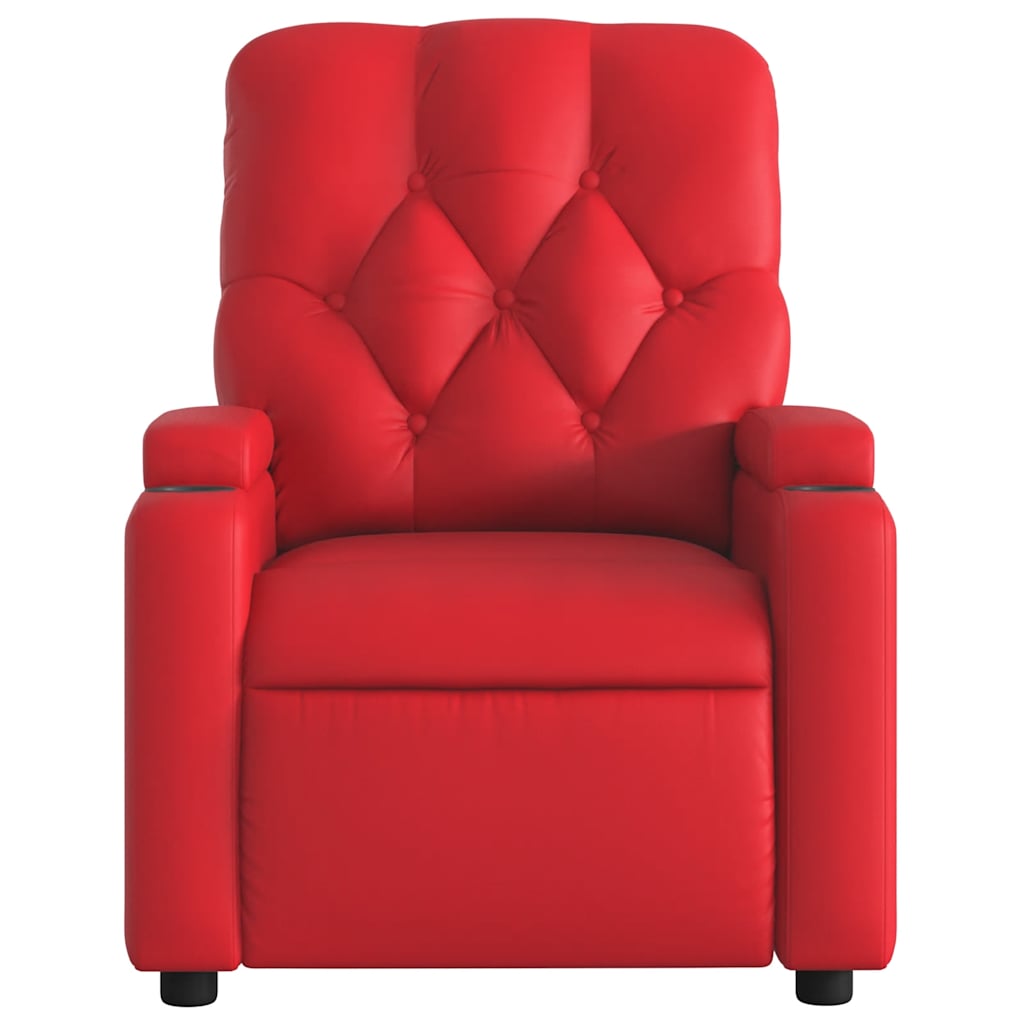 Fauteuil de massage inclinable électrique rouge similicuir - XIOS