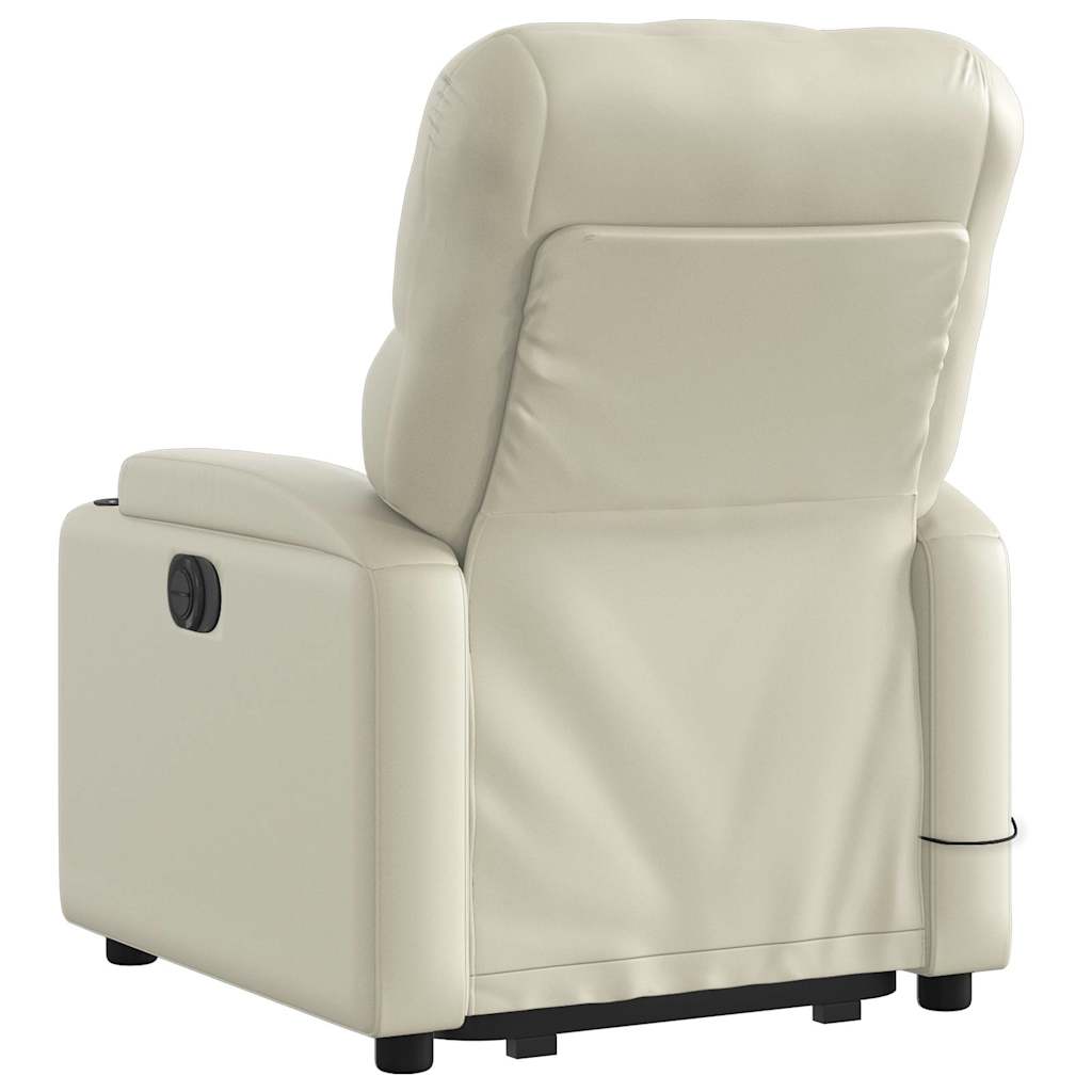 Fauteuil inclinable de massage Crème Similicuir Fauteuils vidaXL