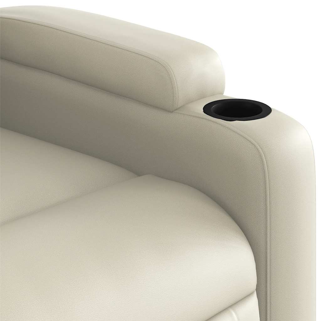 Fauteuil inclinable de massage Crème Similicuir Fauteuils vidaXL