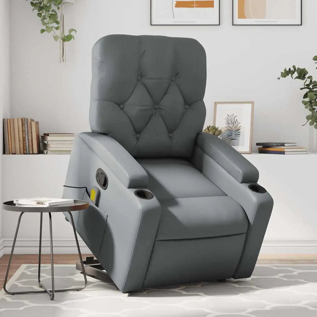 Fauteuil inclinable de massage Gris Similicuir - XIOS