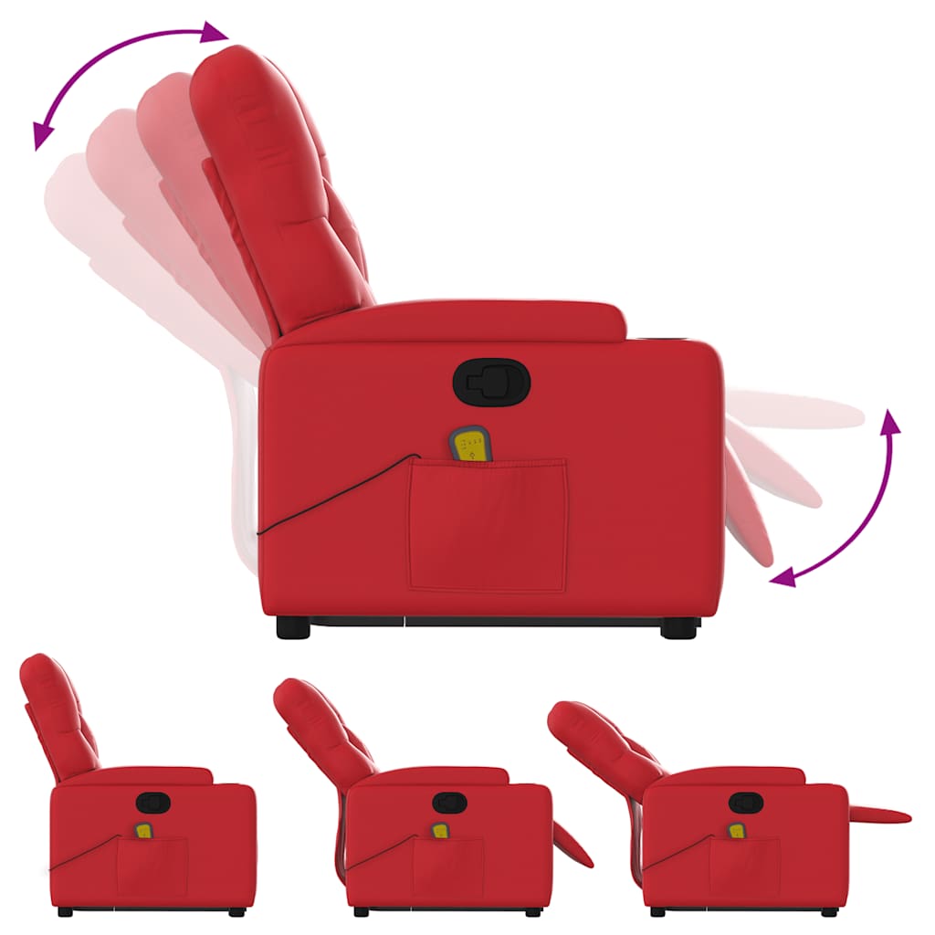 Fauteuil inclinable de massage Rouge Similicuir - XIOS
