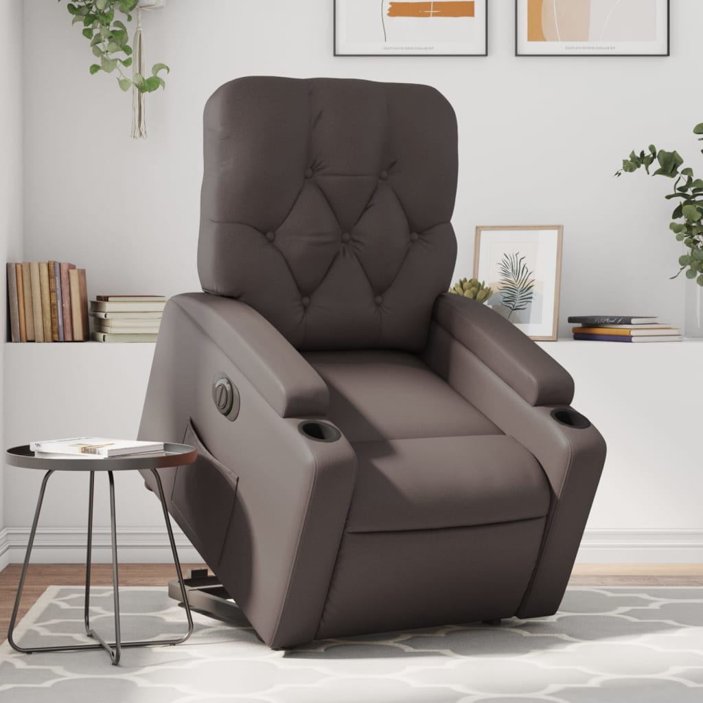 Fauteuil inclinable électrique marron similicuir - XIOS