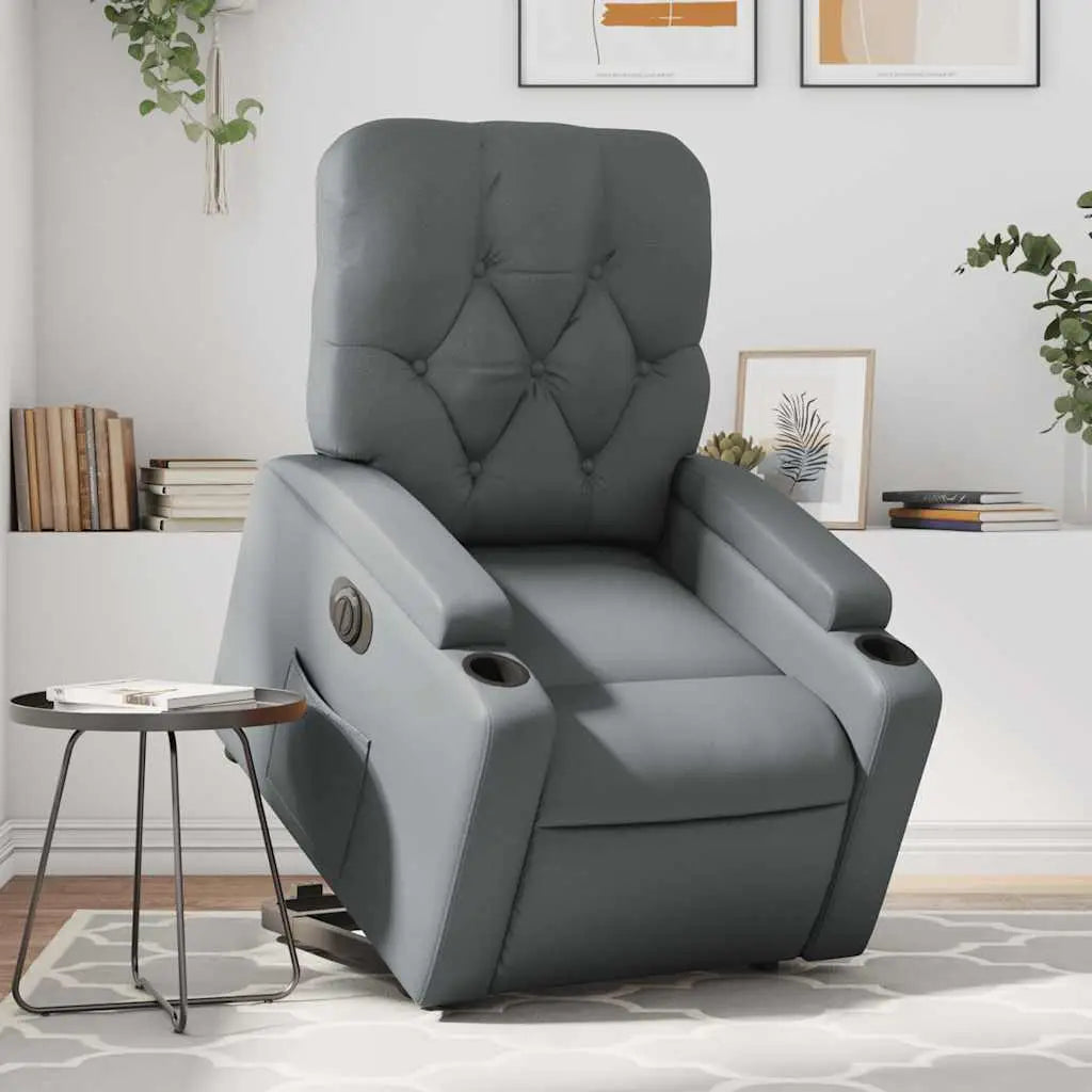 Fauteuil inclinable électrique gris similicuir - XIOS