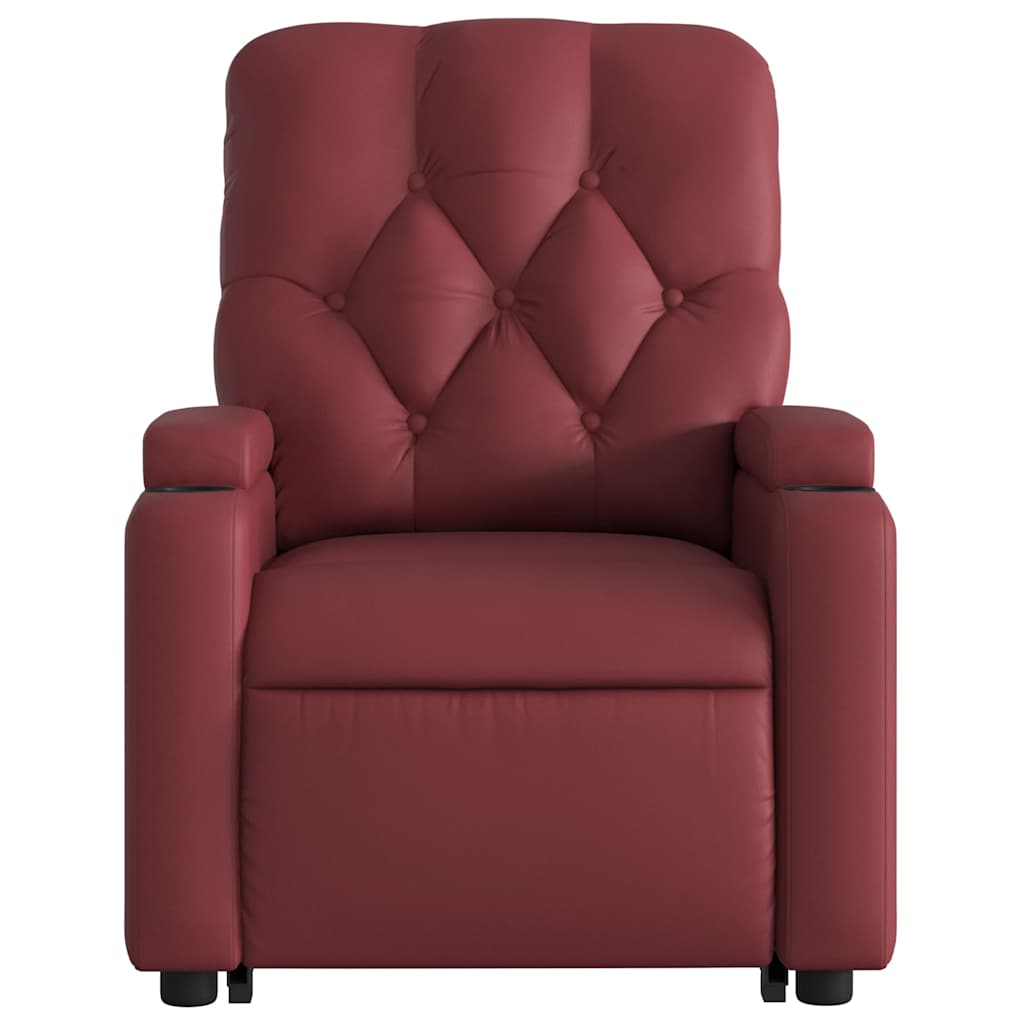 Fauteuil inclinable électrique rouge bordeaux similicuir - XIOS