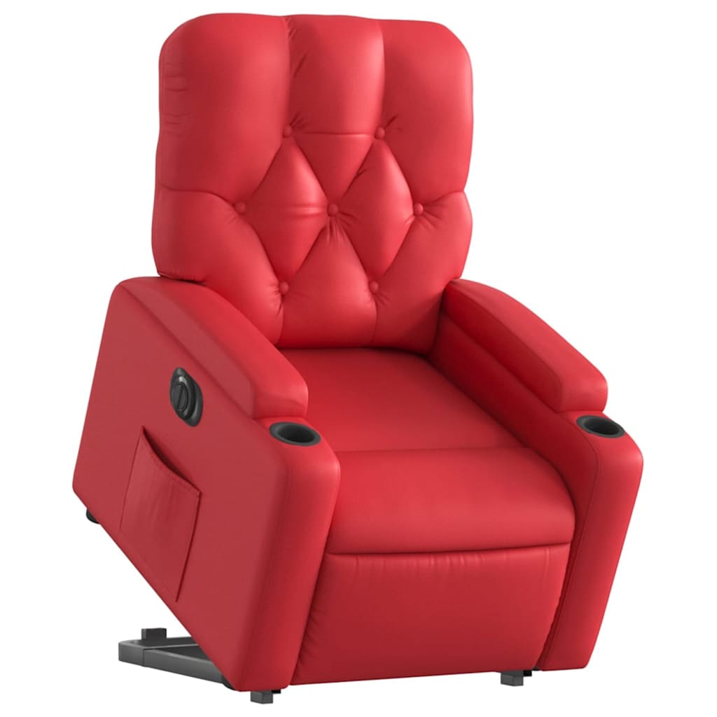 Fauteuil inclinable électrique rouge similicuir - XIOS