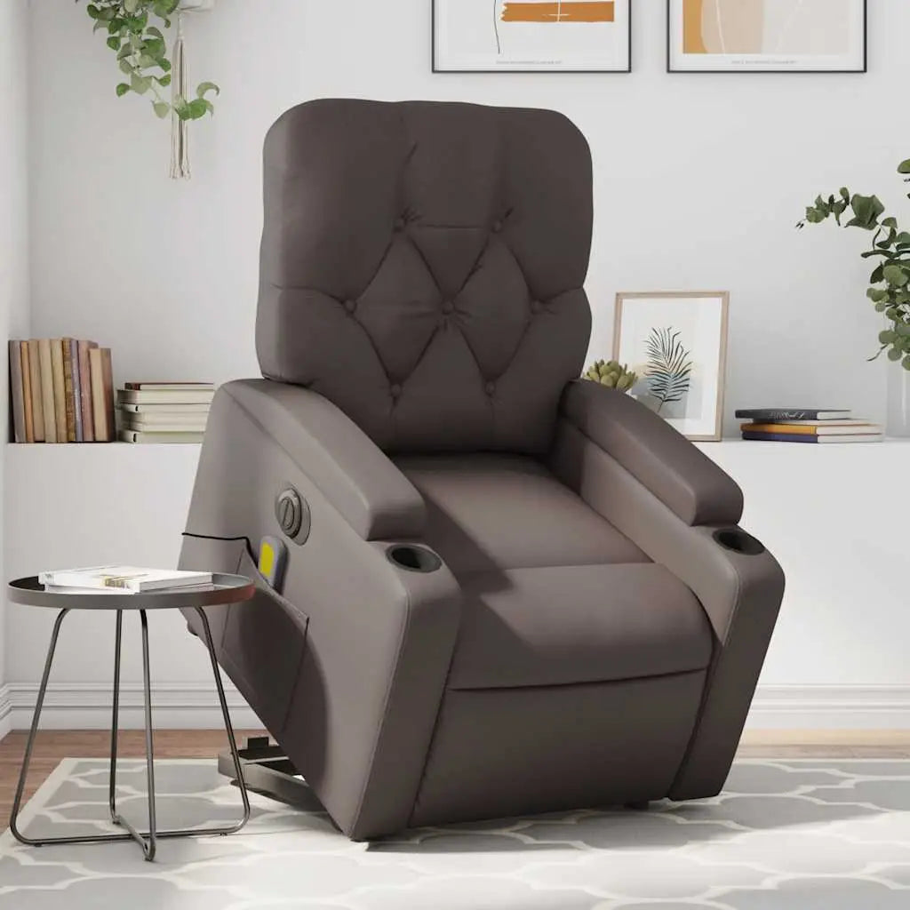 Fauteuil inclinable de massage électrique marron similicuir - XIOS