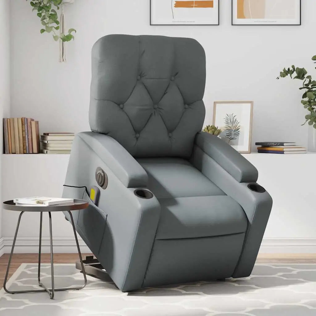 Fauteuil inclinable de massage électrique gris similicuir - XIOS