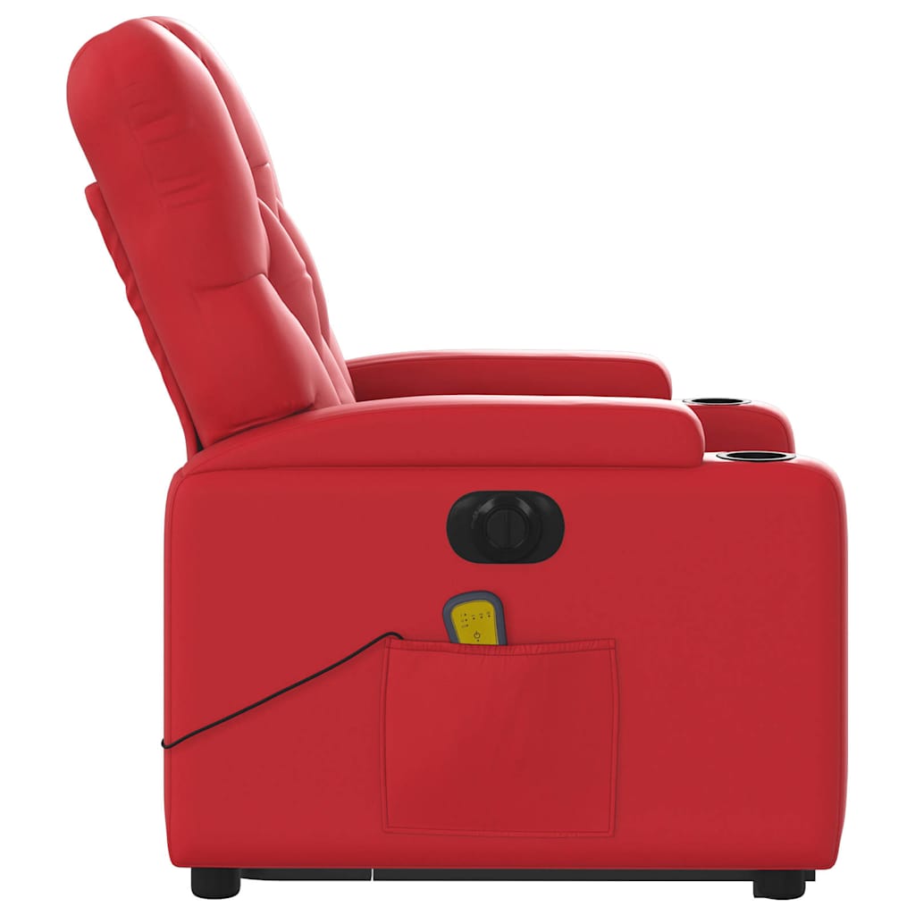 Fauteuil inclinable de massage électrique rouge similicuir - XIOS