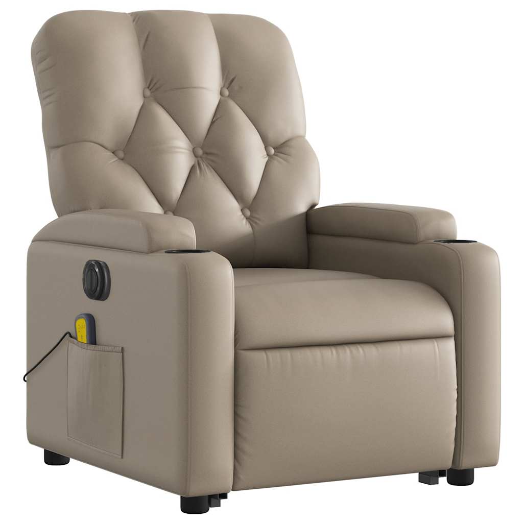Fauteuil inclinable de massage électrique cappuccino similicuir - XIOS
