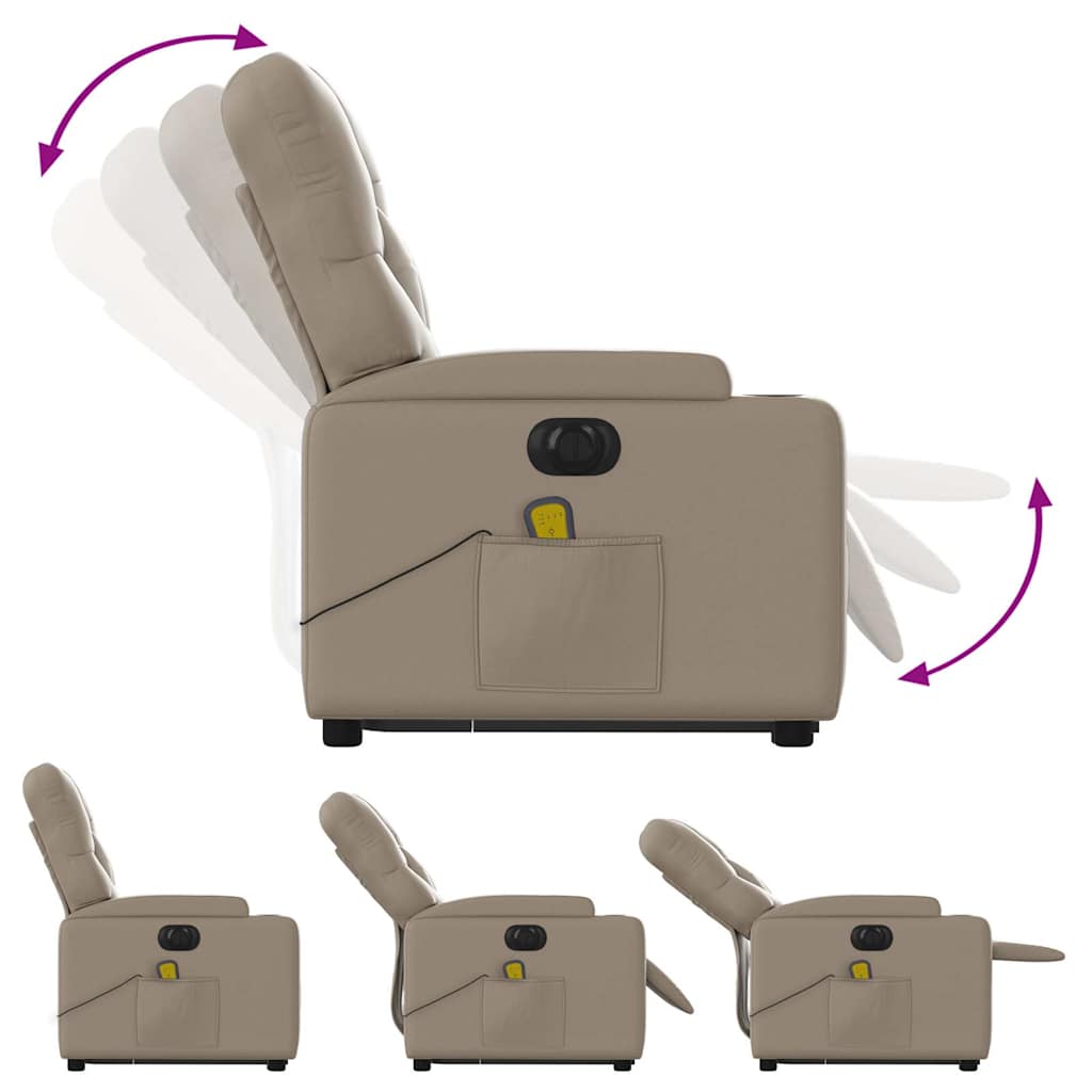 Fauteuil inclinable de massage électrique cappuccino similicuir - XIOS