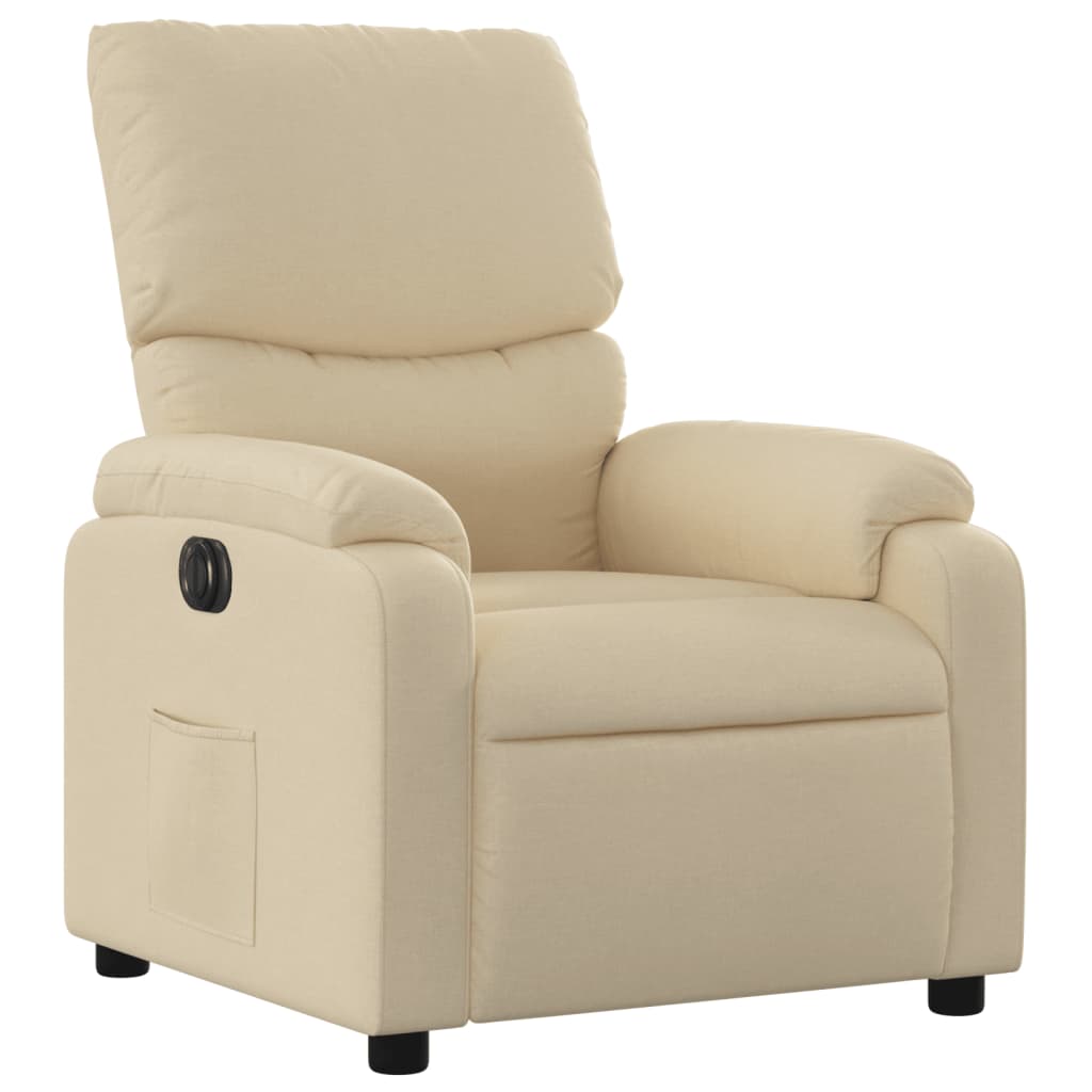 Fauteuil inclinable électrique Crème Tissu - XIOS